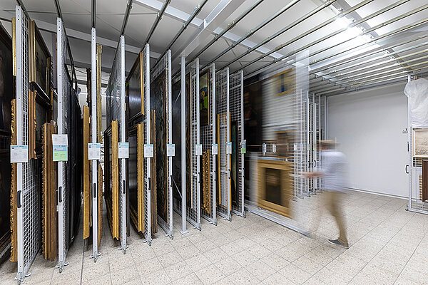 Grades extraíveis para quadros no Museu Estatal de Braunschweig